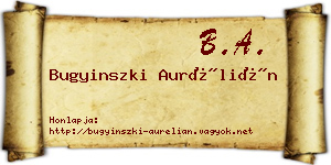 Bugyinszki Aurélián névjegykártya